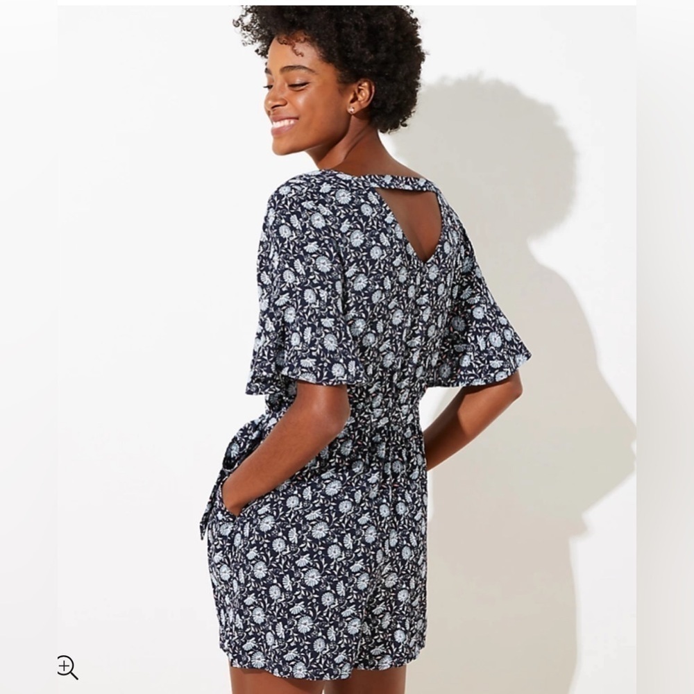Daisy Bar Back Flutter Romper by LOFT